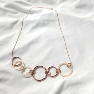CR Elegant Rose Gold Circle Necklace
